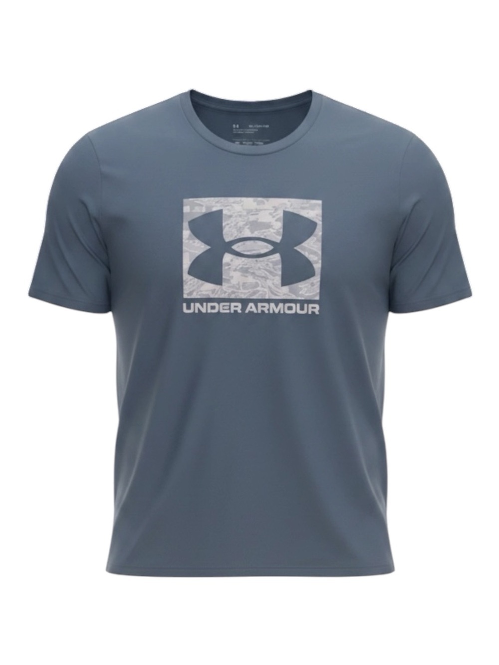 UNDER ARMOUR UA Camo Boxed Logo Short Sleeve Tee Size XXL Mod Gray Lite Heather